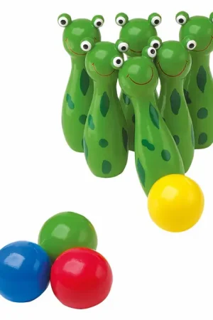 Goedkoop Small Foot - Houten Kikker Kegelen Werpspel, 10dlg.