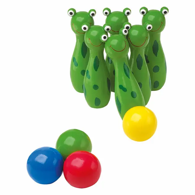 Goedkoop Small Foot - Houten Kikker Kegelen Werpspel, 10dlg.
