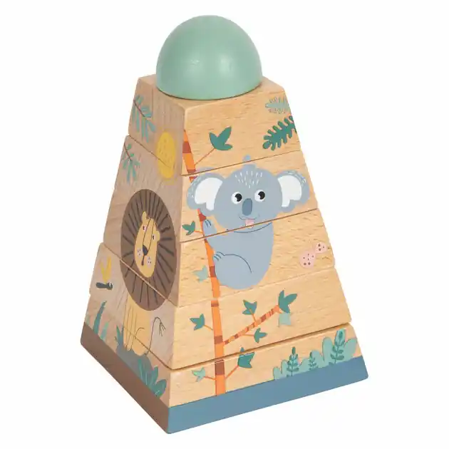 Small Foot - Stapeltoren Safari, 6dlg. Exclusieve Aanbieding