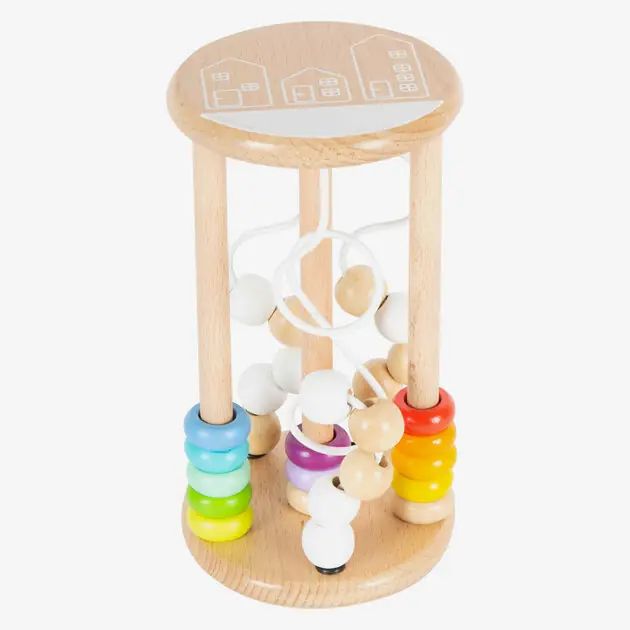 Small Foot - Houten Rammelaar Motoriekspiraal Regenboog Alleen Vandaag
