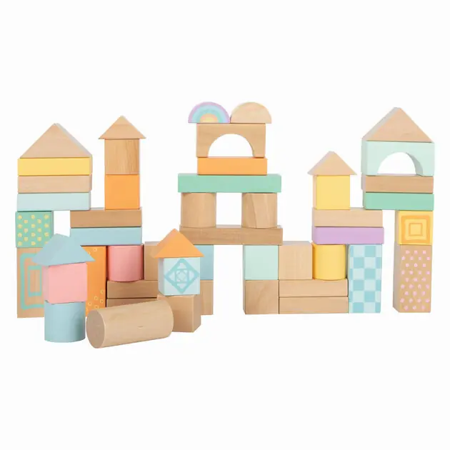 Small Foot - Houten Bouwblokken Pastel, 50dlg. Bestel Nu