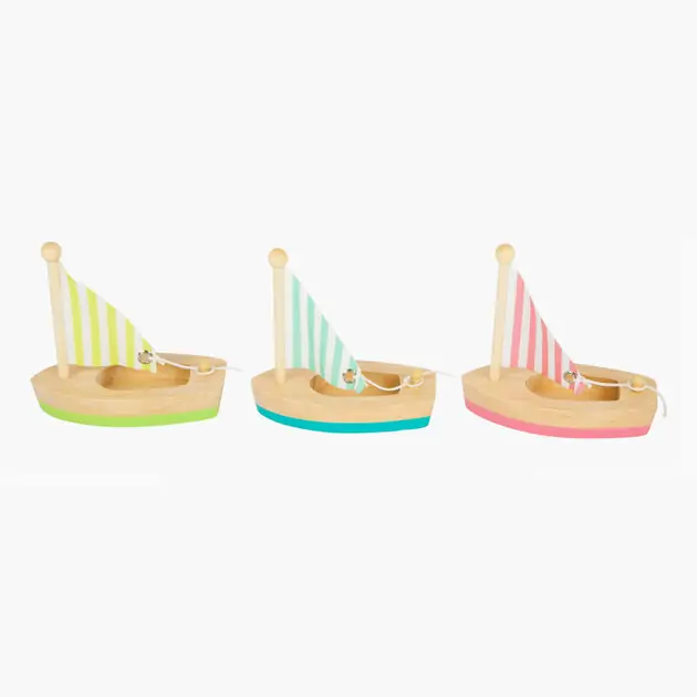 Small Foot - Badspeelgoed Houten Zeilboten, Set van 3 Speciale Aanbieding