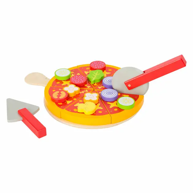 Hoge Kwaliteit Small Foot - Houten Snij- en Speeleten Pizza Set, 21dlg.