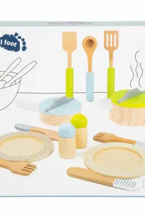 Beste Prijs Small Foot - Houten Kookgerij en Servies Set, 15dlg.