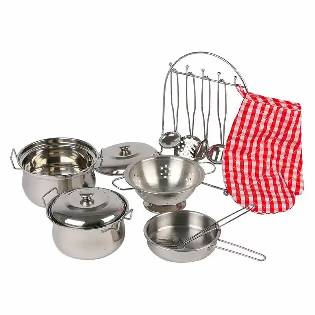 Small Foot - Metalen Kinder Kookgerei Set, 13dlg. Hoge Kwaliteit