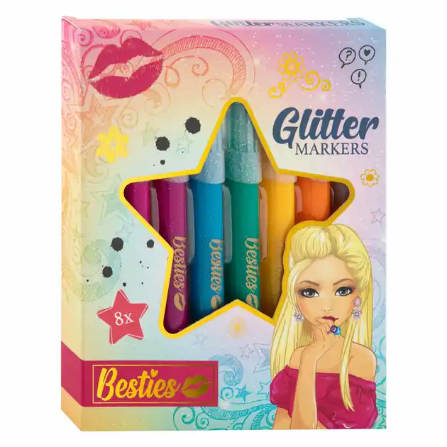 Aanbieding Besties Glitterviltstiften, 8st.