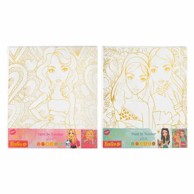 Beste Prijs Besties Canvas Schilderen op Nummer, 30x30cm