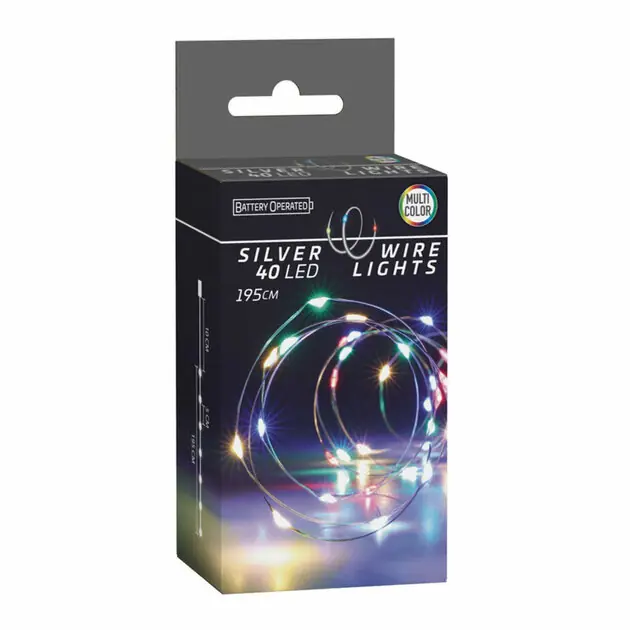 Led Lichtsnoer Zilverdraad, 195cm - Gekleurd Express Levering
