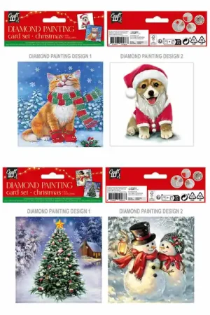 Dagaanbieding Maak je eigen Kerstkaarten Diamond Painting, 2st.