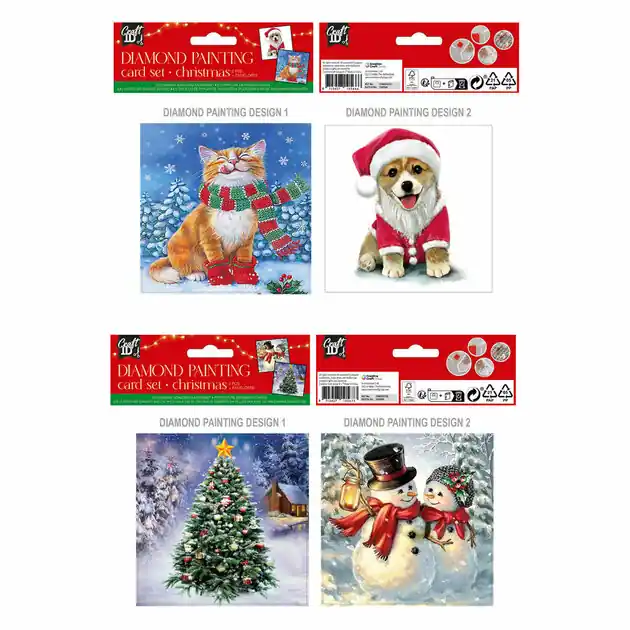 Dagaanbieding Maak je eigen Kerstkaarten Diamond Painting, 2st.