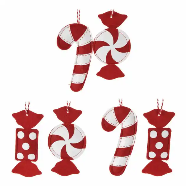 Kersthangers Vilt Snoep, Set van 12 Flitsaanbieding