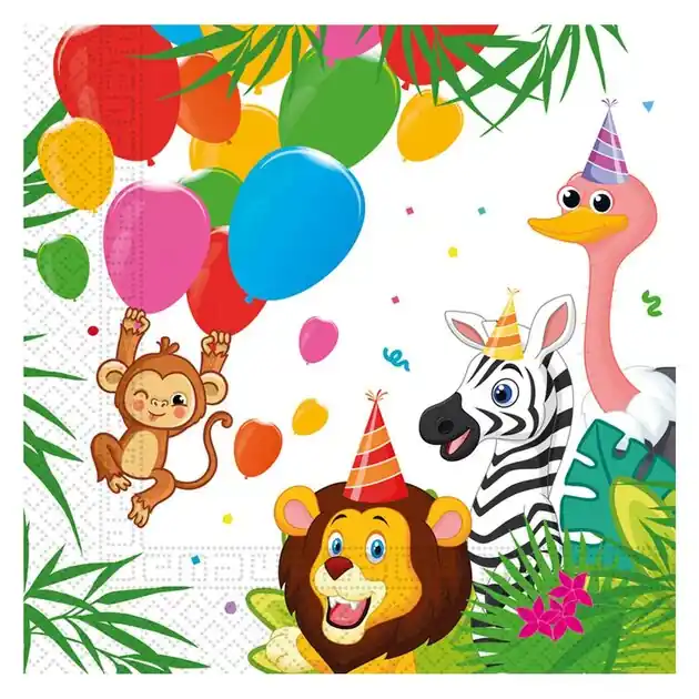 Uitverkoop Papieren Servetten FSC Jungle Ballonnen, 20st.