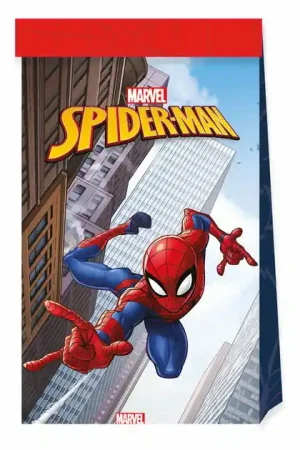 Papieren Feestzakjes FSC Spider-Man, 4st. Nieuw