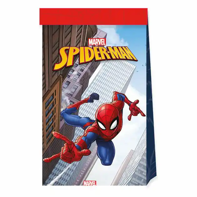 Papieren Feestzakjes FSC Spider-Man, 4st. Nieuw