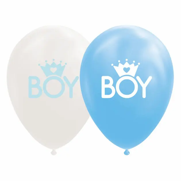 Direct Beschikbaar Ballonnen Zoon Baby Blauw/Wit 30cm, 8st.