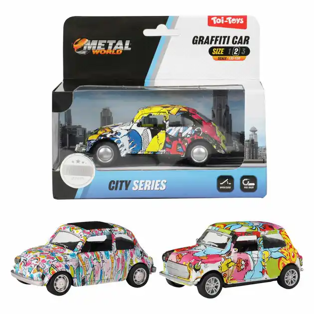 Rechtstreeks Van De Fabrikant MetalWorld Pull-back Graffiti Auto