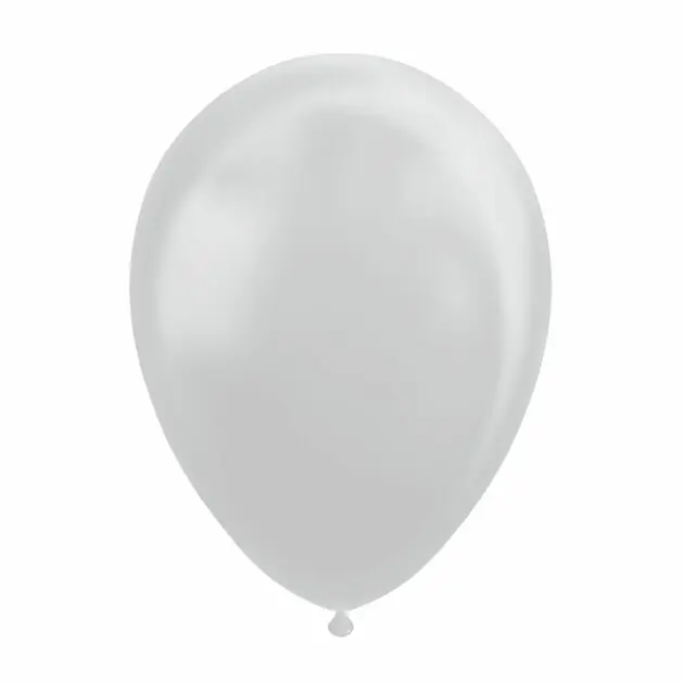 Ballonnen Metallic Zilver 30cm, 10st. Express Levering