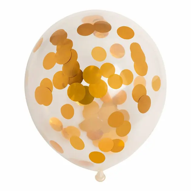 Confetti Ballonnen Papieren Confetti Metallic Goud 30cm, 6st. Fabrieksprijs