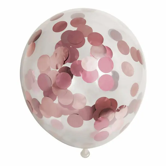 Finale Uitverkoop Confetti Ballonnen Papieren Confetti Metallix Rose Goud, 6st.