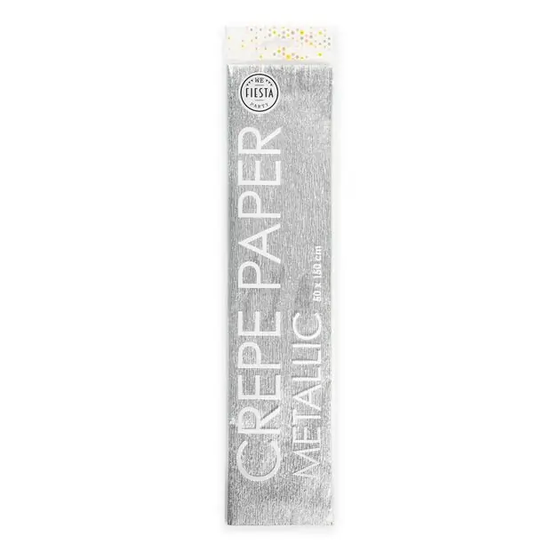 Metallic Crepepapier Zilver, 50x150cm Koopje