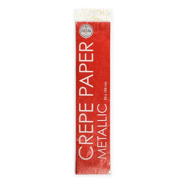 Metallic Crepepapier Rood, 50x150cm Seizoensaanbieding