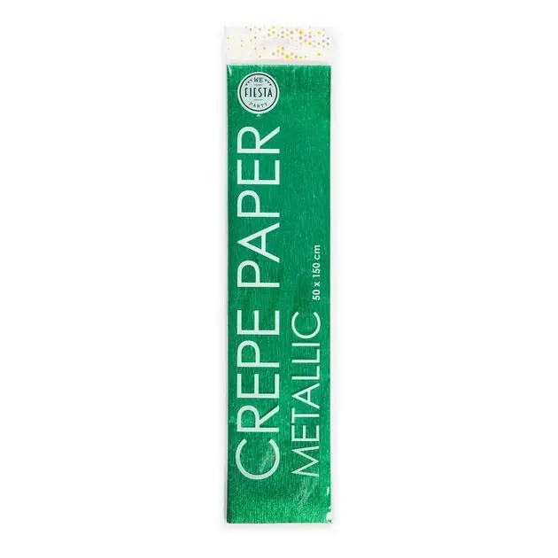 Metallic Crepepapier Groen, 50x150cm Seizoensaanbieding