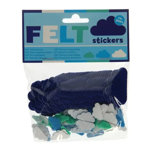 Dagaanbieding Viltstickers - Wolkjes, 200st.