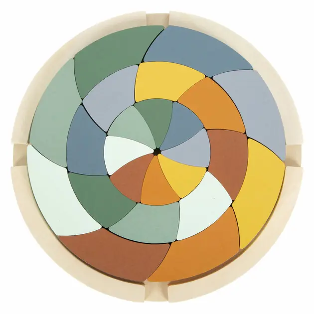 Small Foot - Houten Vormenpuzzel Safari Rond, 24st. Koopje
