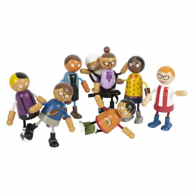 Exclusieve Aanbieding Small Foot - Houten Buigzame Poppenfamilie met Baby, 8st.