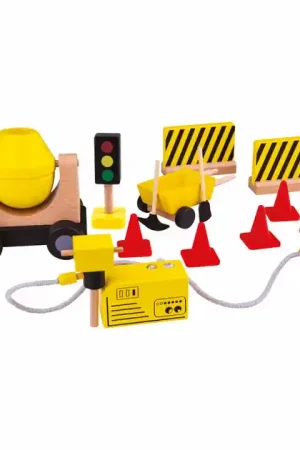 Tidlo Houten Poppenhuis Bouwvakkers Constructie Materiaal, 13dlg. Betaalbaar