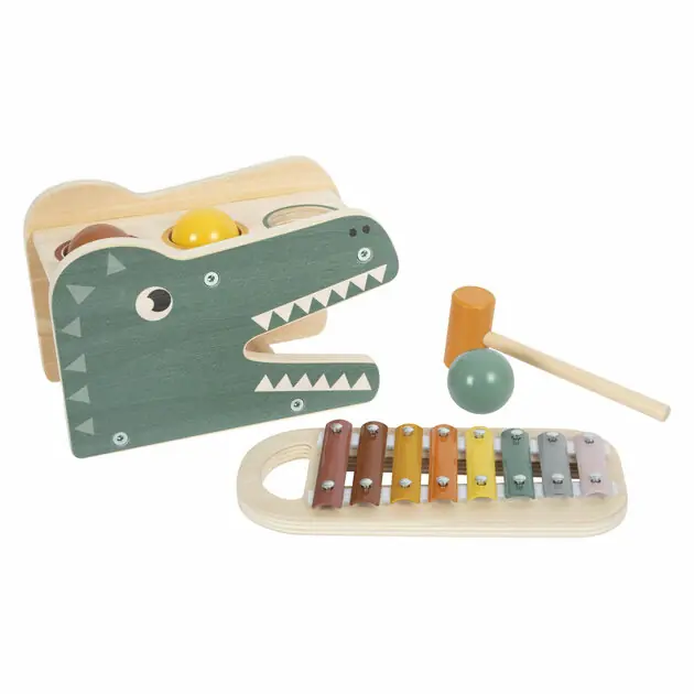 Seizoensaanbieding Small Foot - Houten Xylofoon en Hamerbank Safari, 5dlg.