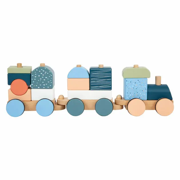 Bestseller Small Foot - Houten Stapelblokkentrein Arctic, 16dlg.