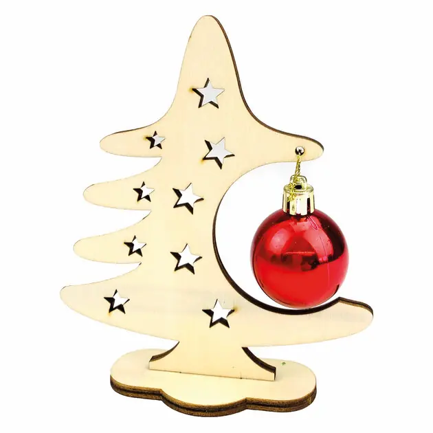 Favoriet Houten Knutsel Kerstboom met Kerstbal