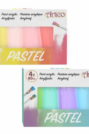 Betaalbaar Acrylverf Pastel, 4dlg.