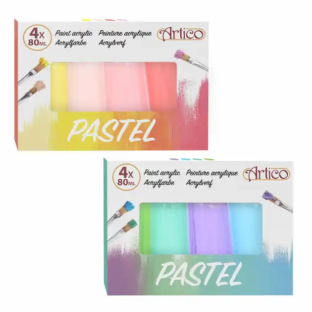 Betaalbaar Acrylverf Pastel, 4dlg.