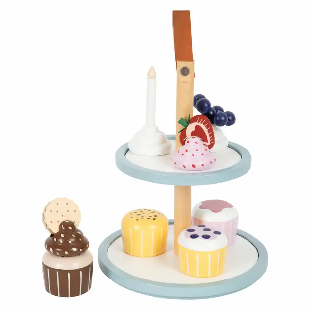 Small Foot - Houten Speeleten Etagere met Cupcakes, 13dlg. Dagaanbieding