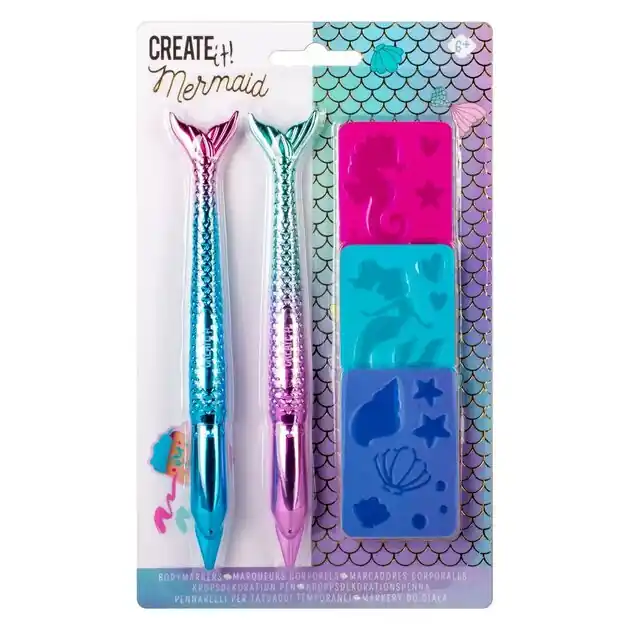 Create it! Mermaid Bodymarkers met 3 Sjablonen Actieprijs