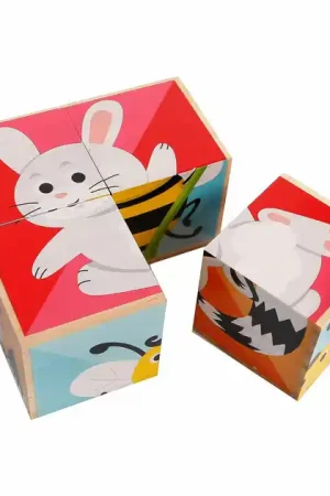 Weekendaanbieding Houten Blokpuzzel Dieren FSC, 4st.