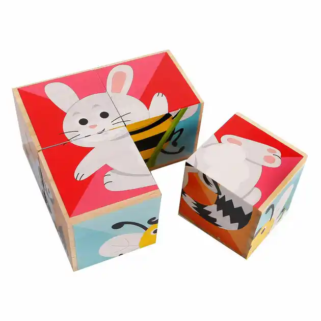Weekendaanbieding Houten Blokpuzzel Dieren FSC, 4st.