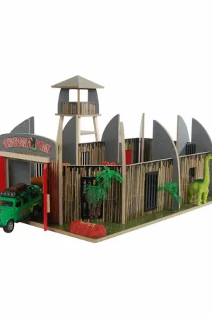 Hoge Kwaliteit Dinoworld Houten Dinosaurus Park met Uitkijktoren Speelset