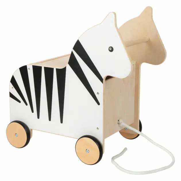 Fabrieksprijs Small Foot - Houten Speelgoedbox en Trekfiguur Zebra Wildlife