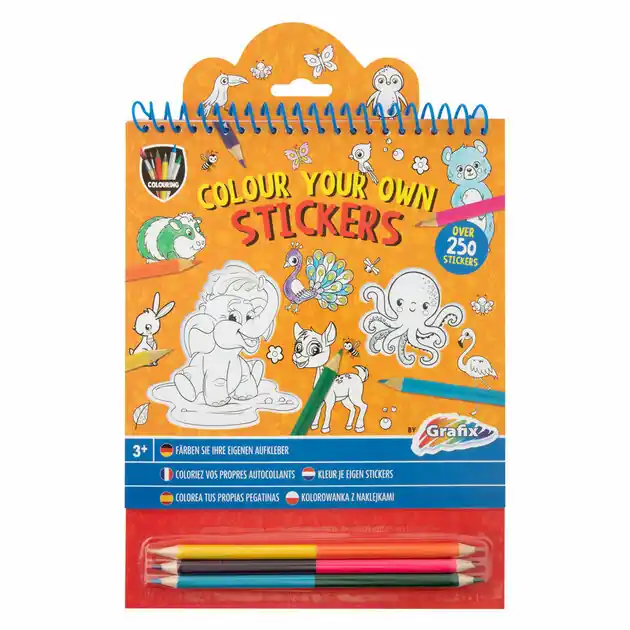 Kleur je Eigen Stickers met Kleurpotloden Dieren, 250st. Bestel Nu