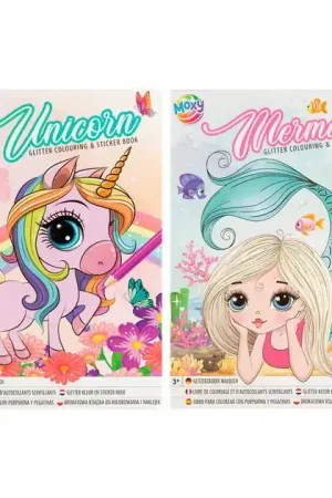 Glitter Kleur en Stickerboek Eenhoorn/Zeemeermin Betaalbaar