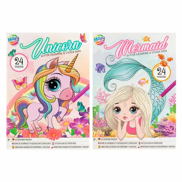 Glitter Kleur en Stickerboek Eenhoorn/Zeemeermin Betaalbaar