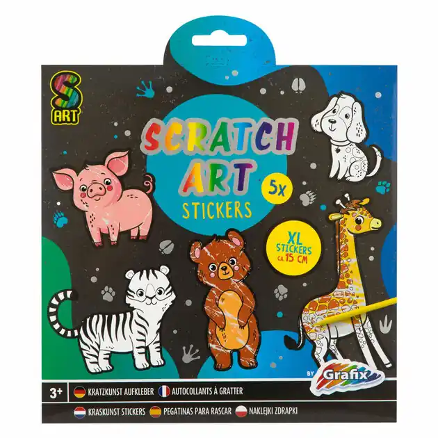Kraskunst Stickers - Dieren, 6dlg. Dagaanbieding