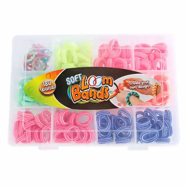 Soft Loom Bands met 180 bandjes en 15 Clips Fabrieksprijs