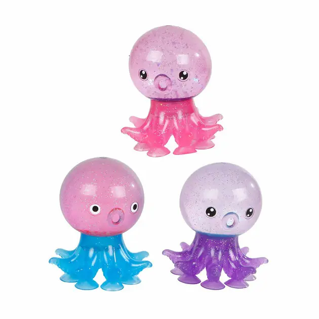 Destination Deep Octopus Glitterknijpbal met Zuignappen Superprijs