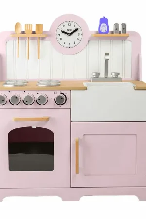 Koopje Tidlo Houten Speelkeuken Landelijk Roze, 7dlg.