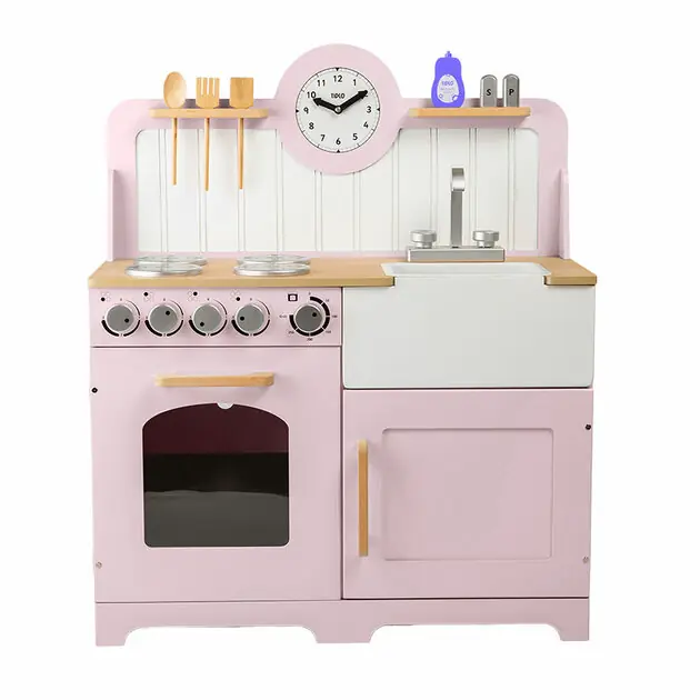 Koopje Tidlo Houten Speelkeuken Landelijk Roze, 7dlg.