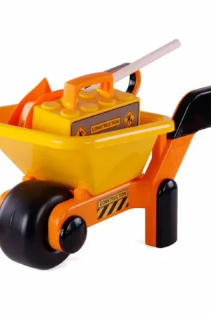 Seizoensaanbieding Cavallino Kruiwagen Geel met Gereedschap en Helm, 6dlg.